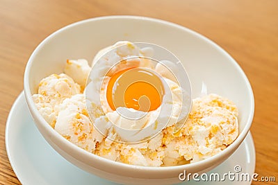 frozen eggs ice-cream Stock Photo