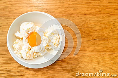 frozen eggs ice-cream Stock Photo