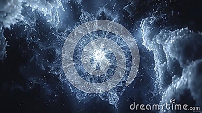 Frozen exhalation artwork abstract art digital rendering ethereal atmosphere close-up view hyperdetailed visualization Cartoon Illustration