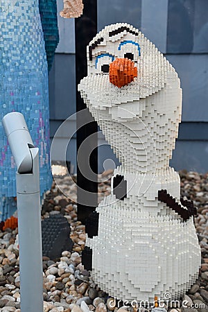 Frozen figures made of Lego at Disney Springs in Orlando, Florida Editorial Stock Photo
