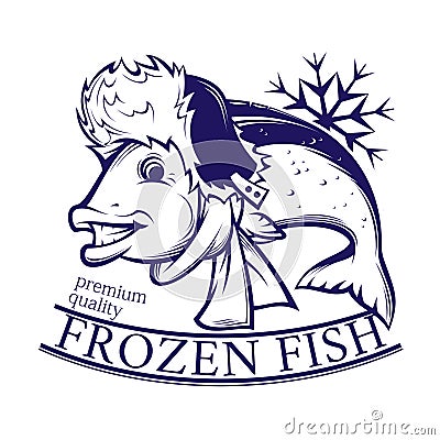 Frozen fish Vector Illustration