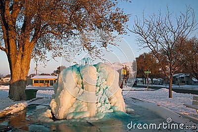 Frozen Fountain Stock Photo