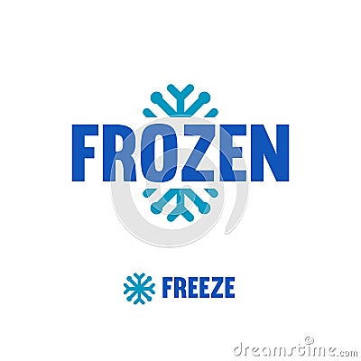 Frozen, freeze logo. Abstract vector snowflake logotype. Vector Illustration