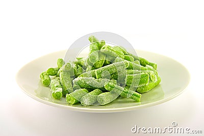 Frozen French Beans Stock Photo