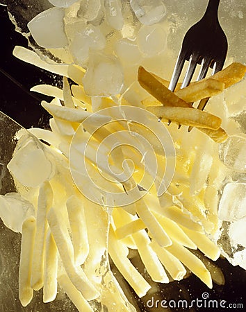 Frozen French fries Stock Photo