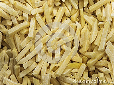 Frozen french fries in the refrigerator in the store Stock Photo