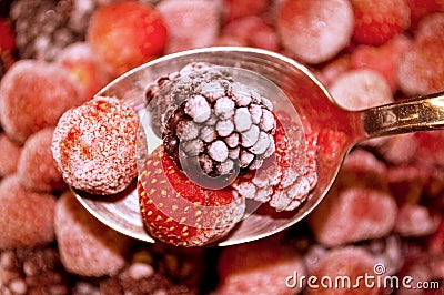 Frozen fruit Stock Photo