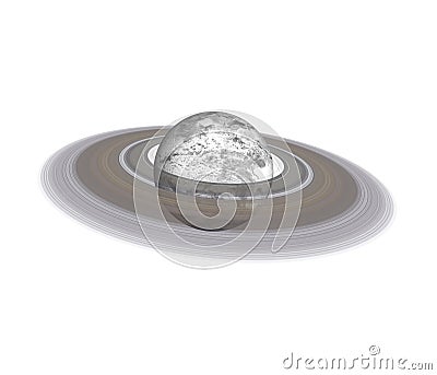 Frozen in Ice Earth planet with saturn ring Stock Photo