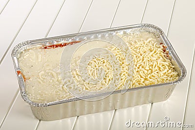 Frozen lasagna Stock Photo