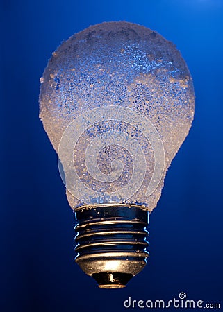 Frozen light bulb Stock Photo