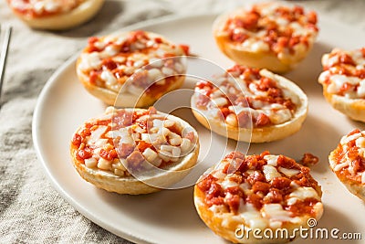 Frozen Mini PIzza Bagels Stock Photo