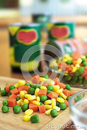 Frozen mixed vegetables Stock Photo