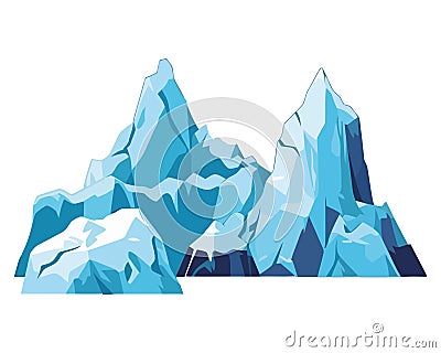 frozen mountains peak Vector Illustration