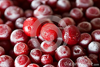 Frozen organic cowberry Stock Photo