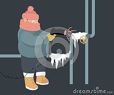 Frozen pipes Vector Illustration
