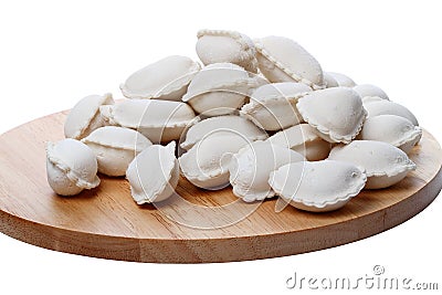 Frozen raw dumplings Stock Photo