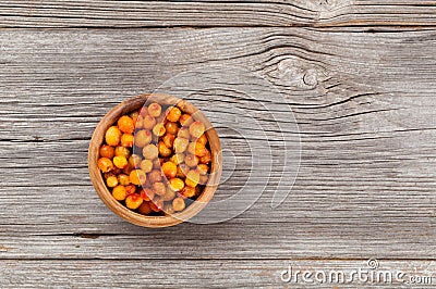 Frozen Sea-buckthorn berries Stock Photo