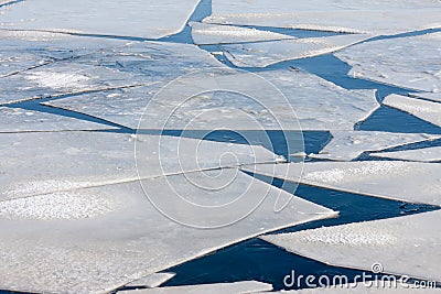 Frozen sea with pattern of ice floes Stock Photo