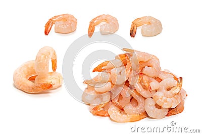 Frozen shrimps background. Top view Stock Photo