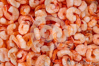 Frozen shrimps close-up Stock Photo