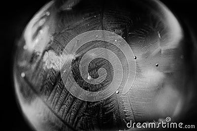 Monochrome Frozen Soap Globe Stock Photo