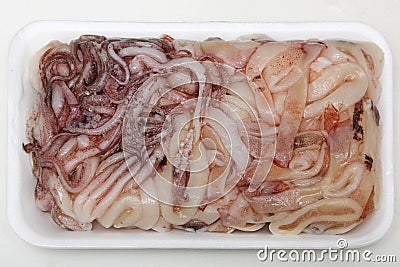 Frozen squid Stock Photo