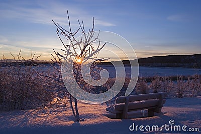 FROZEN: sunset Stock Photo