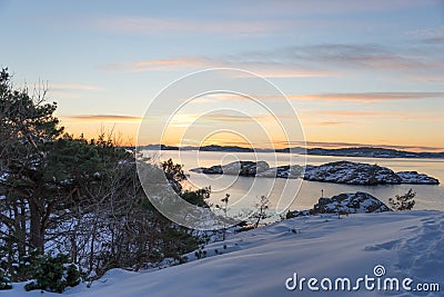 Frozen Sunset Stock Photo