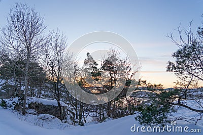 Frozen Sunset Stock Photo