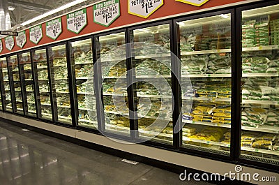 Frozen vegetables grocery store Editorial Stock Photo