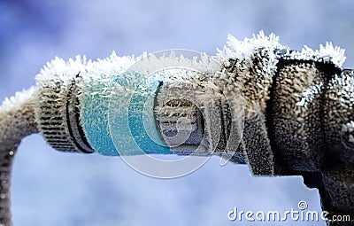 Frozen Water Connection Stock Photo