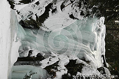 Frozen waterfall Stock Photo