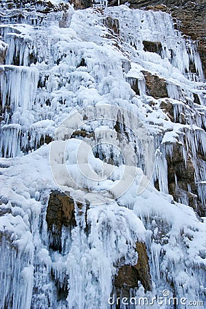 Frozen waterfall Stock Photo