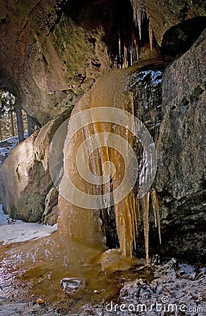 The frozen waterfall Stock Photo