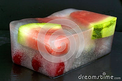 Frozen watermelon slices Stock Photo