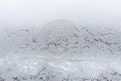 Frozen window glass in urban houses in city Stock Photo
