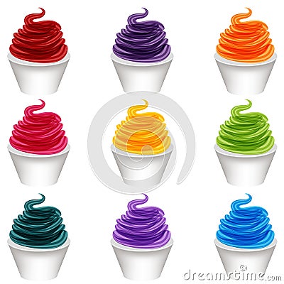 Frozen Yogurt Dessert Vector Illustration