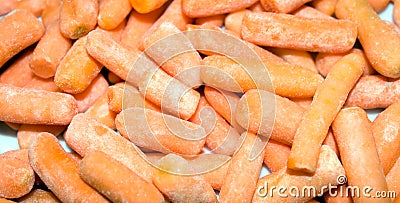 Frozen young carrot Stock Photo