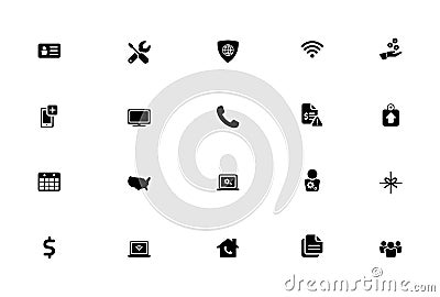 Isolated Vector Flat Icon Set, Networking, Banking, Finance icons Vector Illustration