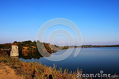 Frsh morning sunshine near Lake , perfact place for morning walk Stock Photo