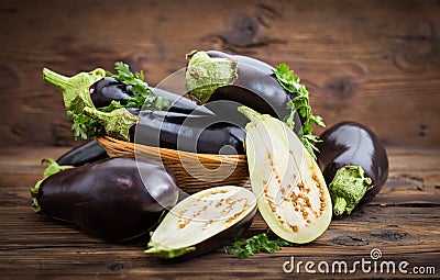 Frsh organic eggplant Stock Photo