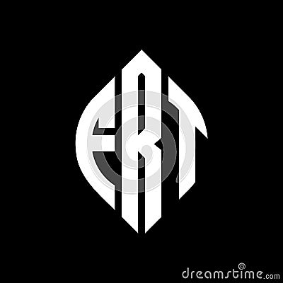 FRT circle letter logo design with circle and ellipse shape. FRT ellipse letters with typographic style. The three initials form a Vector Illustration