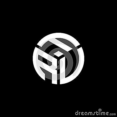 FRU letter logo design on black background. FRJ creative initials letter logo concept. FRJ letter design Vector Illustration