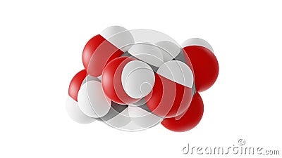 fructose molecule, fruit sugar molecular structure, isolated 3d model van der Waals Stock Photo