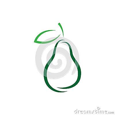 Fruit avocado logo vector outline stroke Vector Illustration
