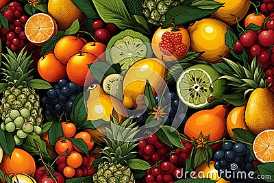 Fruit background. Lots of fruit Stock Photo