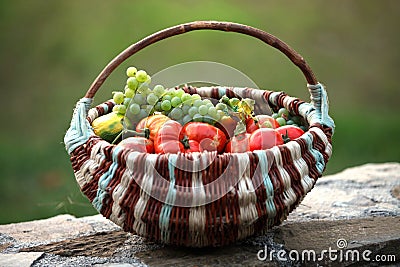 Fruit basket Stock Photo