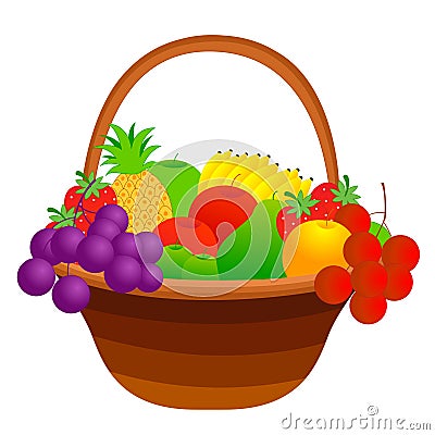 Fruit basket Vector Illustration