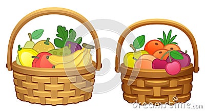 Fruit in basket Vector Illustration