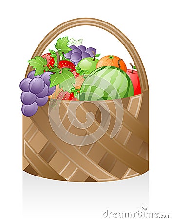 Fruit basket Vector Illustration